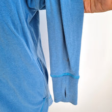Load image into Gallery viewer, Sweaty Betty Fleece Sweatshirt UK XS Sky Blue Cowl Pockets Thumbhole Hoodie Top