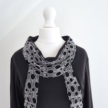 Load image into Gallery viewer, Joseph Ribkoff Dress Black Grey Long Sleeves Skater Cowl Neck Jersey Work UK 8