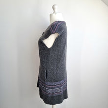 Load image into Gallery viewer, Per Una Knitted Tunic Grey Top UK 18 Wool Jumper Short Sleeve M&S Pockets Mini