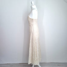 Load image into Gallery viewer, Zara Lace Midi Dress Small Embroidered Cream Slip A Line Fit & Flare Strappy