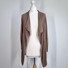 Load image into Gallery viewer, Tommy Bahama Taupe Waterfall Cardigan M Open Drape Cotton Blend Luxury Layer