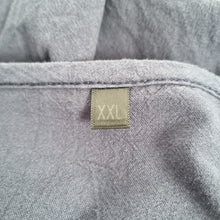Load image into Gallery viewer, Lace Up Smock Blouse XXL Peasant Artisan Cotton Linen Navy Blue Tunic Workwear