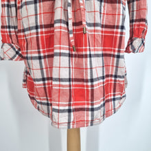 Load image into Gallery viewer, Pepe Jeans Shirt Dress Large Check Plaid Red Orange Tunic Long Sleeves Cotton