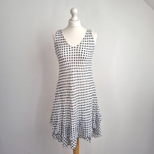 Load image into Gallery viewer, Made in Italy Dress Linen Blend Polka Dots Layered 10 12 White Lined Rara Hem