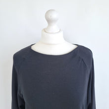 Load image into Gallery viewer, ME + EM Top T-shirt Tunic Black Long Sleeve Modal Basic Ruched Stretch Cuffed 12