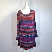 Load image into Gallery viewer, Joe Browns Fairisle Dress UK 18 Jumper Knitted A Line Long Sleeves Casual Work