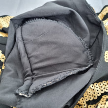 Load image into Gallery viewer, Nasty Gal Sequin Dress Size 20 Gold Black Striped Shift Party T-shirt Festive