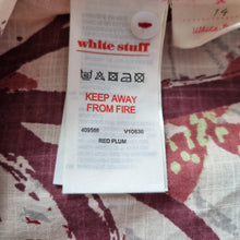 Load image into Gallery viewer, White Stuff Reversible Skirt A Line Floral Birds Red Blue 100% Cotton Knee 14