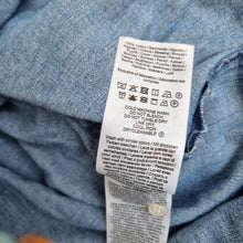 Load image into Gallery viewer, PIECES Denim Shirt Dress Belted Large Button Front Long Sleeve Blue Chambray