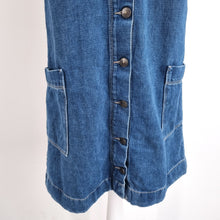 Load image into Gallery viewer, Fat Face Denim Dress Pinafore Dungaree Pockets Mini Crisscross Jeans Casual 8
