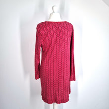 Load image into Gallery viewer, Madness 100% Cotton Dress UK20 Red Pink Floral Jersey Long Sleeves Smock Tunic