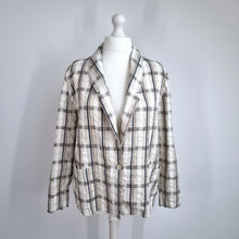 Load image into Gallery viewer, Vintage Heather Valley Blazer Jacket 16 Tartan Check Cotton Edinburgh Beige