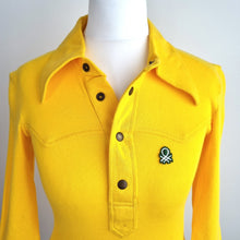 Load image into Gallery viewer, Vintage Benetton Polo Shirt Yellow Deadstock New Fitted Top Dagger Collar 6 8