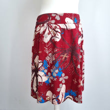 Load image into Gallery viewer, White Stuff Reversible Skirt A Line Floral Birds Red Blue 100% Cotton Knee 14