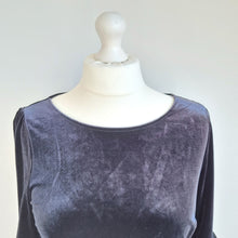Load image into Gallery viewer, Boden Velvet Blouse Top Black 3/4 Sleeves Stretch T-shirt Party Plus Size 18