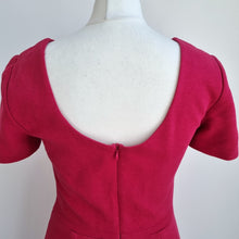 Load image into Gallery viewer, Boden Dress Shift Work Berry Pink Knee Low Back Ribbed Lined Sheath 12 Long