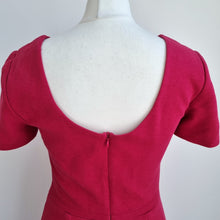 Load image into Gallery viewer, Boden Dress Shift Work Berry Pink Knee Low Back Ribbed Lined Sheath 12 Long