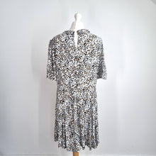 Load image into Gallery viewer, M&S Tea Dress Leopard Print UK 14 Peter Pan Collar Viscose Smock Animal Skater