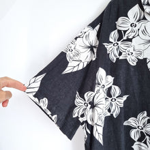 Load image into Gallery viewer, M&S Hawaiian Shirt Men's Linen Cotton Black Aloha Regular Fit Short Sleeve 3XL