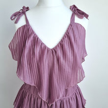 Load image into Gallery viewer, Vintage Uninhibited Dress Pleated 1970s Maxi Lilac Rare Strappy Occasion Fits 10