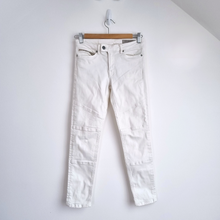 Load image into Gallery viewer, AllSaints White Biker Jeans Crop W27 Low Rise Zip Skinny Stretch Trousers 6 8