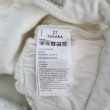 Load image into Gallery viewer, AllSaints White Biker Jeans Crop W27 Low Rise Zip Skinny Stretch Trousers 6 8