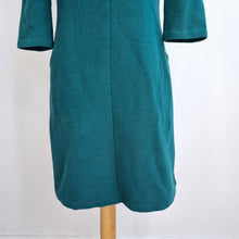 Load image into Gallery viewer, Boden Shift Dress Teal Green UK 10 Textured Smart Work Pockets Knee Length