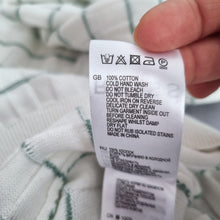 Load image into Gallery viewer, Reiss Cotton Knit Jumper Men’s Large White Green Stripe Lightweight Crew Neck