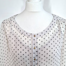 Load image into Gallery viewer, M&S Autograph Twinset Blouse UK 10 Chiffon Cream Ditsy Print Camisole Work