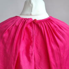 Load image into Gallery viewer, ZARA Balloon Sleeve Blouse Hot Pink Draped XS Batwing Top Party Occasion Cropped