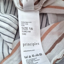 Load image into Gallery viewer, Principles Shirt Dress White 16 100% Cotton Striped Long Sleeves Beach Cover Up