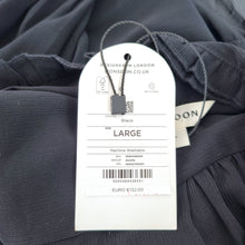 Load image into Gallery viewer, Monsoon Midi Dress Black Large Aurelia Long Sleeve Ruffle NEW Bow Party Gothic