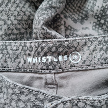 Load image into Gallery viewer, Whistles Skinny Jeans Snakeskin Print Grey Low Rise Stretch Animal Trousers 28