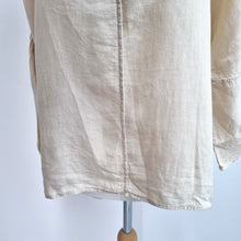 Load image into Gallery viewer, Elemente Clemente 100% Linen Top Size 1 UK 10 12 Beige Blouse Lagenlook Neutral