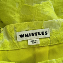 Load image into Gallery viewer, Whistles Midi Skirt Lace UK 6 Neon Yellow Straight Cotton Silk Lined Party