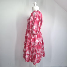 Load image into Gallery viewer, Next Beachwear Tie-Dye Dress 16 Smock Shirred Pink Cotton Puff Sleeve Sundress