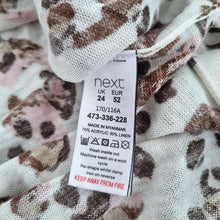Load image into Gallery viewer, Next Leopard Print Blouse 24 Linen Blend Knitted Cream Short Sleeve Top Animal