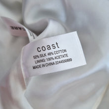 Load image into Gallery viewer, Cost Top Silk Cotton Blend Striped Black Off White Blouse Lined V Neck Party 14