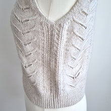 Load image into Gallery viewer, M&S Sweater Vest Per Una Jumper Cream Cotton Wool Sleeveless Knit Beige Medium