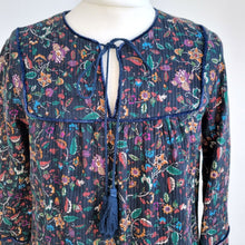 Load image into Gallery viewer, The Korner Quilted Tunic Top Pockets Mini Dress Ditsy Floral Smock Linen UK 10