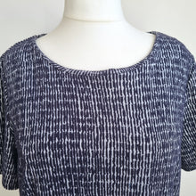 Load image into Gallery viewer, Mantaray Dress Tunic Mini Pockets UK 20 Navy Blue Short Sleeves Woven Lagenlook