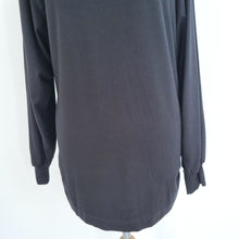 Load image into Gallery viewer, ME + EM Top T-shirt Tunic Black Long Sleeve Modal Basic Ruched Stretch Cuffed 12
