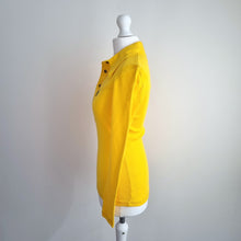 Load image into Gallery viewer, Vintage Benetton Polo Shirt Yellow Deadstock New Fitted Top Dagger Collar 6 8