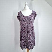 Load image into Gallery viewer, White Stuff Tunic Top Burgundy UK 16 Polka Dot Pockets Jersey 100% Cotton Scoop