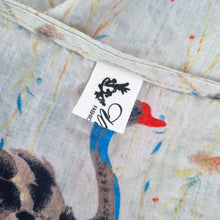 Load image into Gallery viewer, Swan Print Midi Dress Pockets WeiWei Lagenlook Cotton Viscose Casual One Size