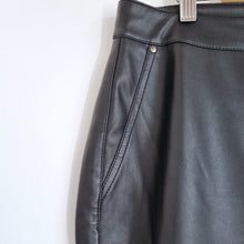 Load image into Gallery viewer, Mint Velvet Faux Leather Trousers 18 Long Black Wide Leg High Rise Work Winter