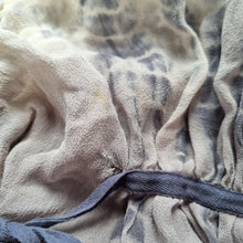 Load image into Gallery viewer, AllSaints Top 100% Silk Floaty Grey Blouse Porisian Kaftan Animal Print Tunic 10