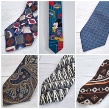 Load image into Gallery viewer, Vintage Retro Ties Bundle x6 Mixed Styles Novelty Paisley Silk Lot St Michael