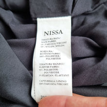 Load image into Gallery viewer, Nissa Velvet Devore Dress UK 18 Black Shift Beaded Neckline Party Occasion
