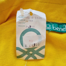 Load image into Gallery viewer, Vintage Benetton Polo Shirt Yellow Deadstock New Fitted Top Dagger Collar 6 8